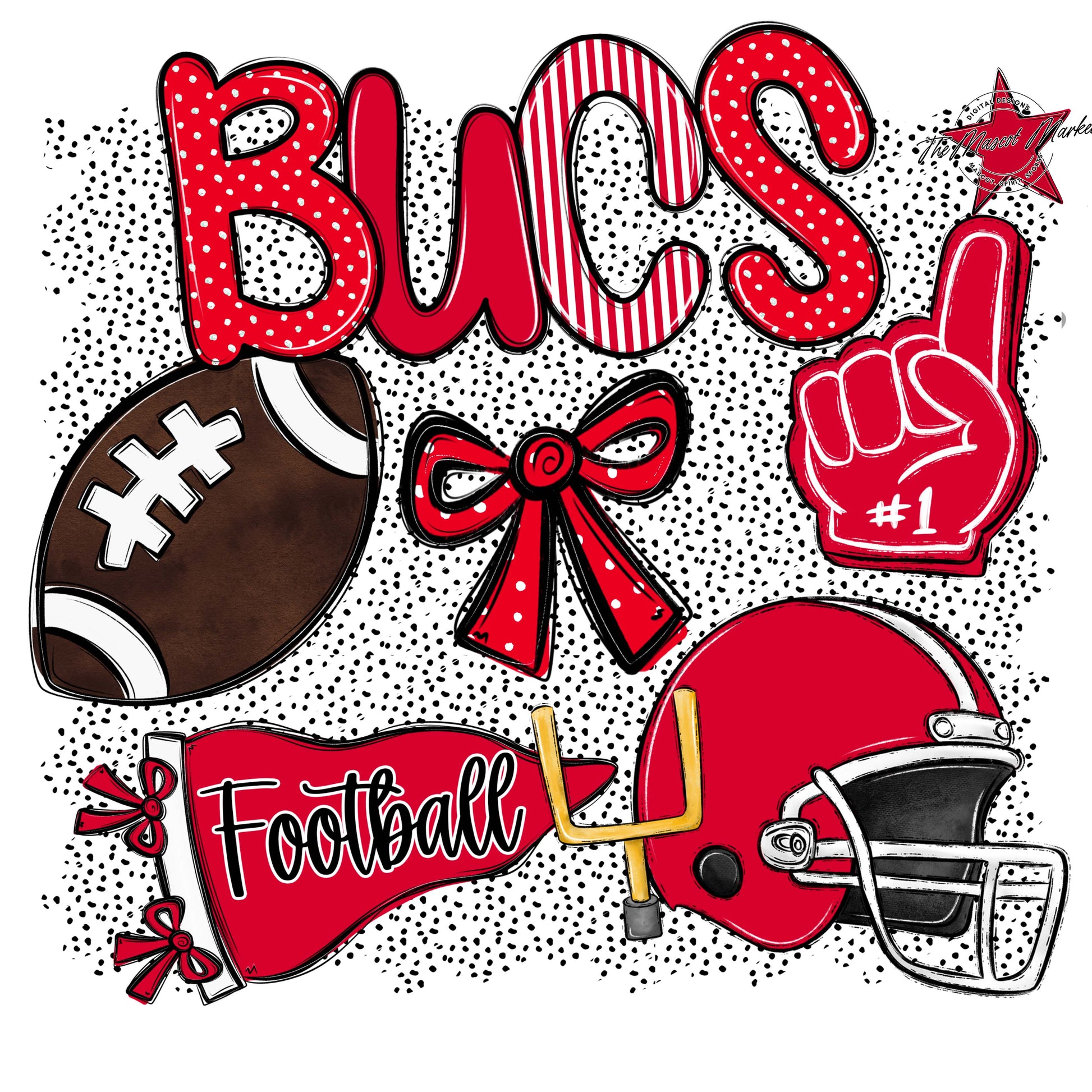 Bucs Football Spirit-Red