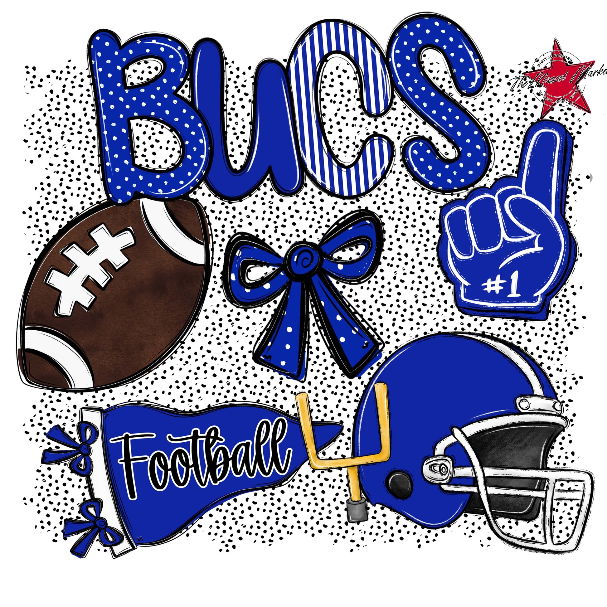 Bucs Football Spirit-Royal Blue