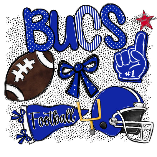 Bucs Football Spirit-Royal Blue