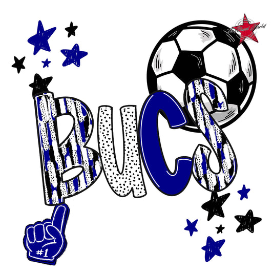 Bucs Soccer Scrape-Blue