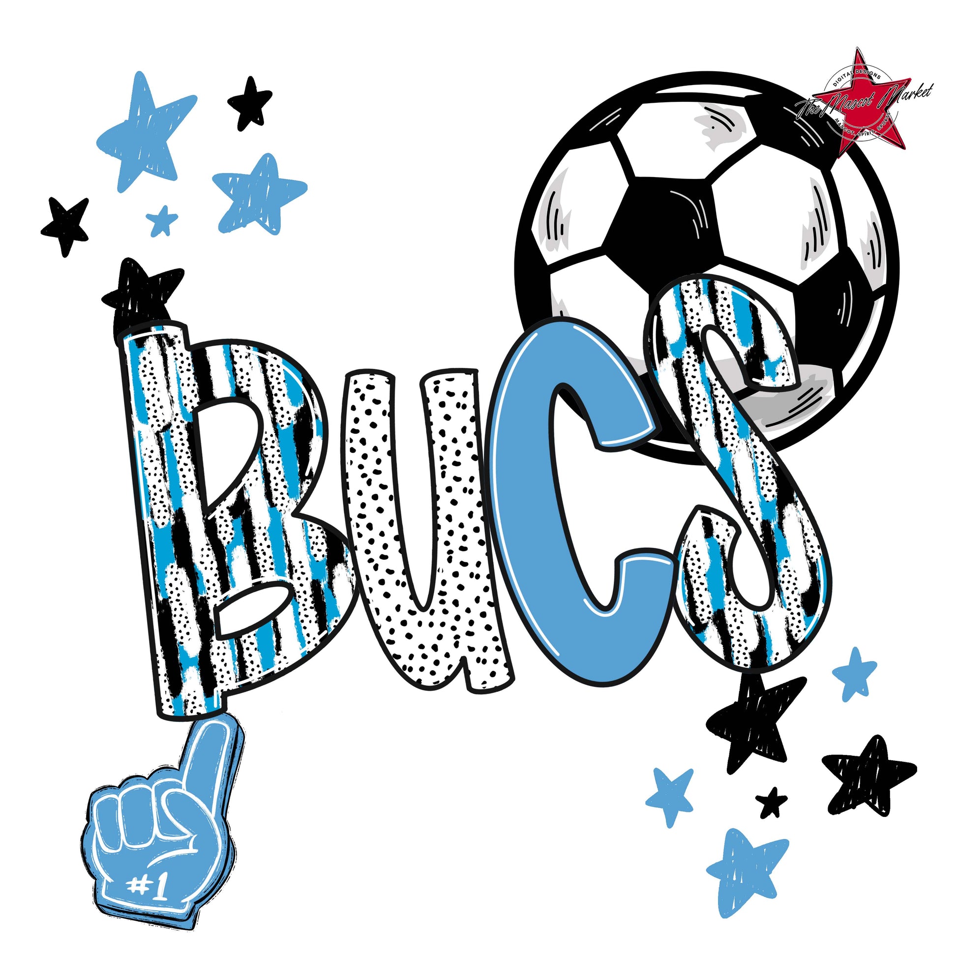 Bucs Soccer Scrape-Carolina Blue
