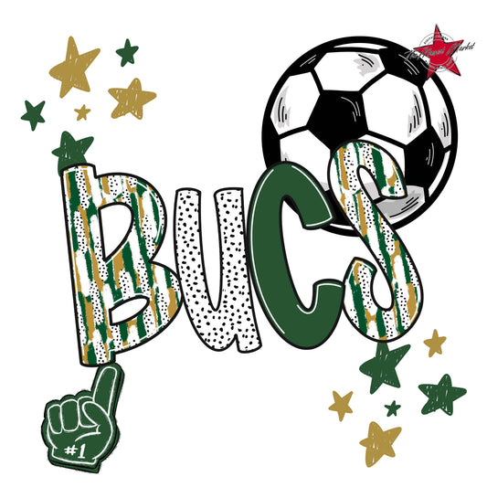 Bucs Soccer Scrape-Green & Gold