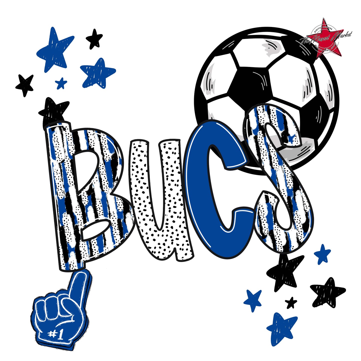 Bucs Soccer Scrape-Off Blue
