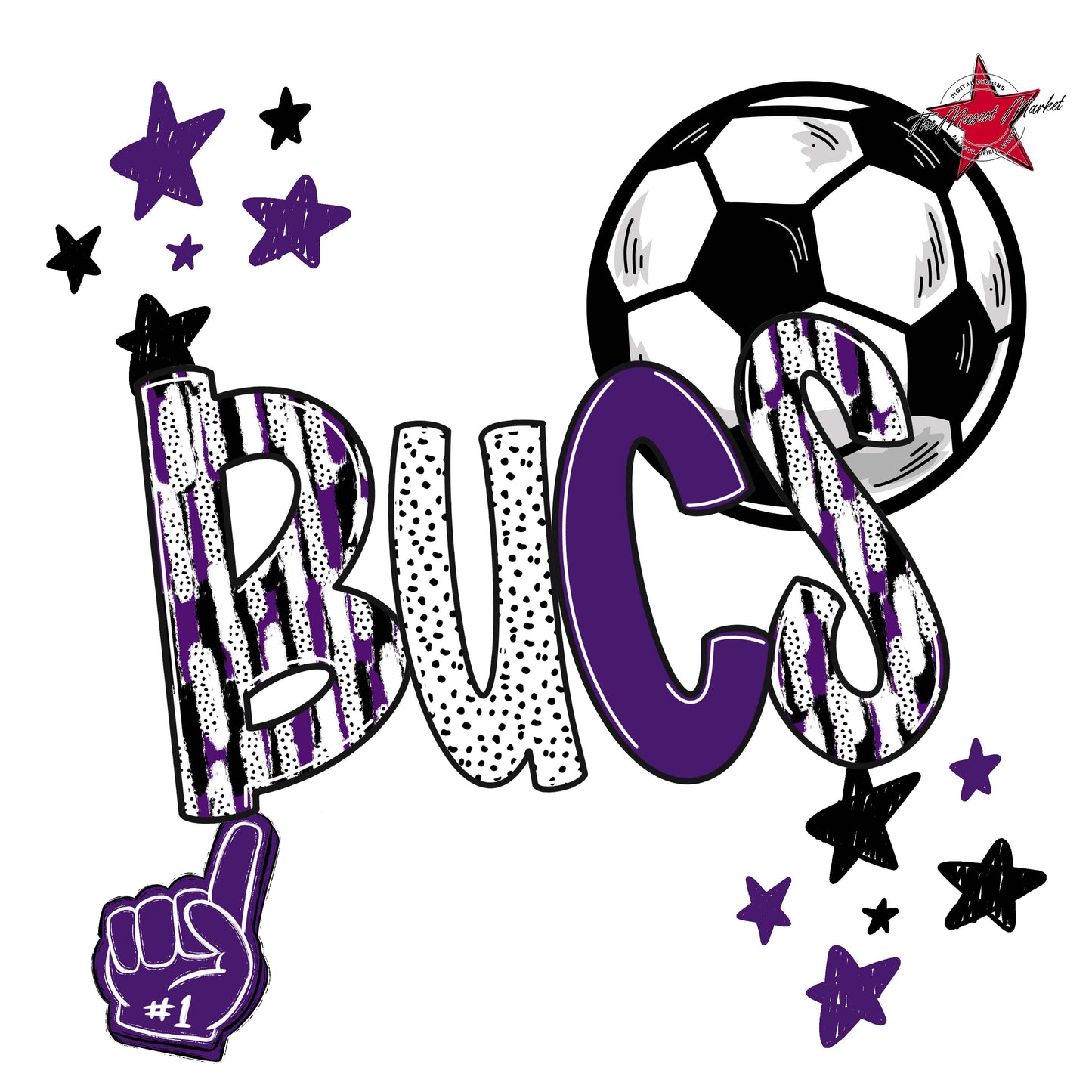 Bucs Soccer Scrape-Purple