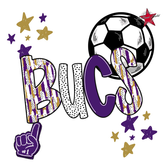 Bucs Soccer Scrape-Purple & Gold