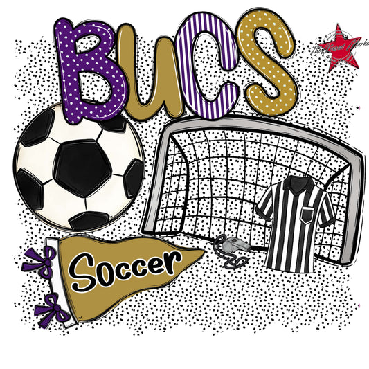 Bucs Soccer Spirit-Purple & Gold