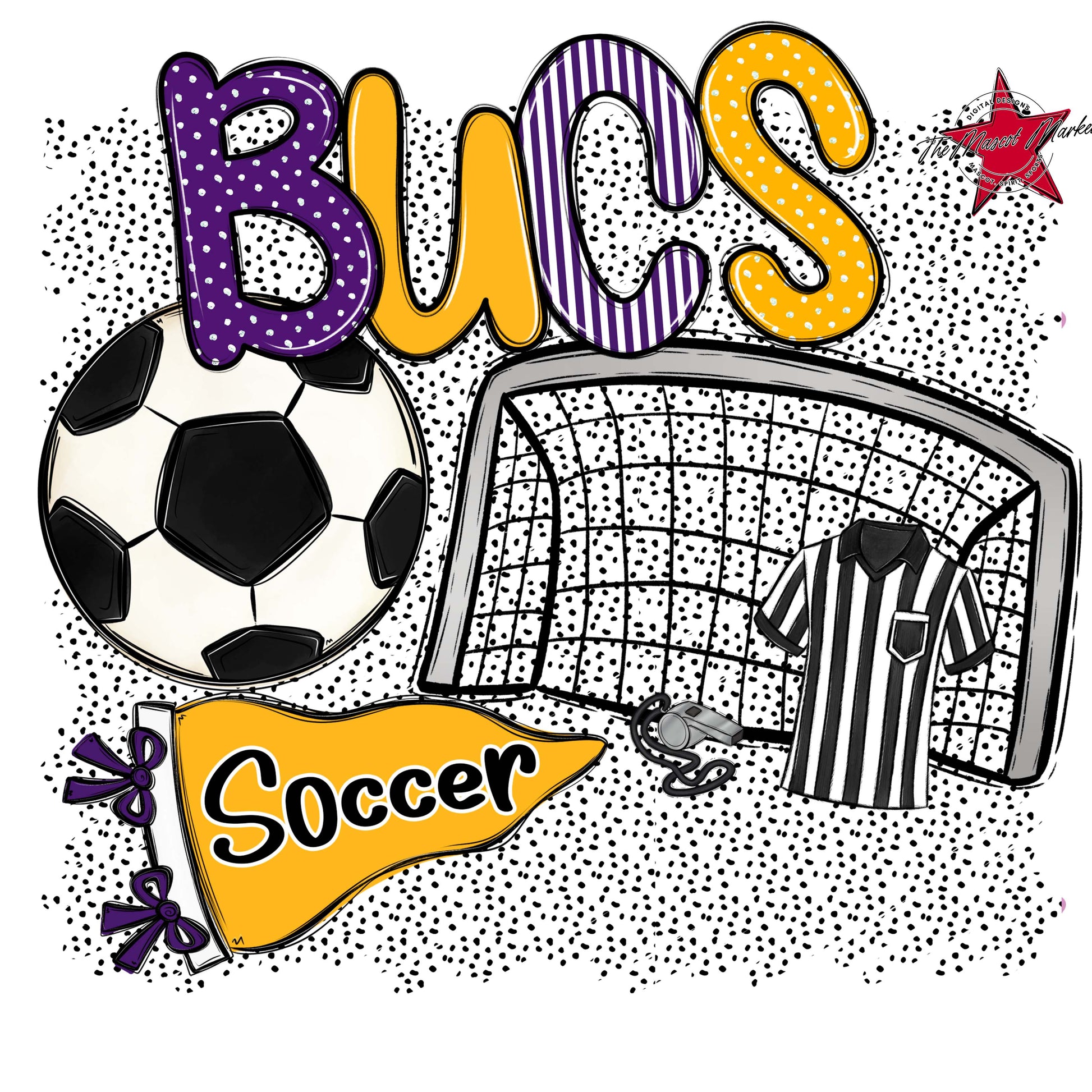 Bucs Soccer Spirit-Purple & Yellow
