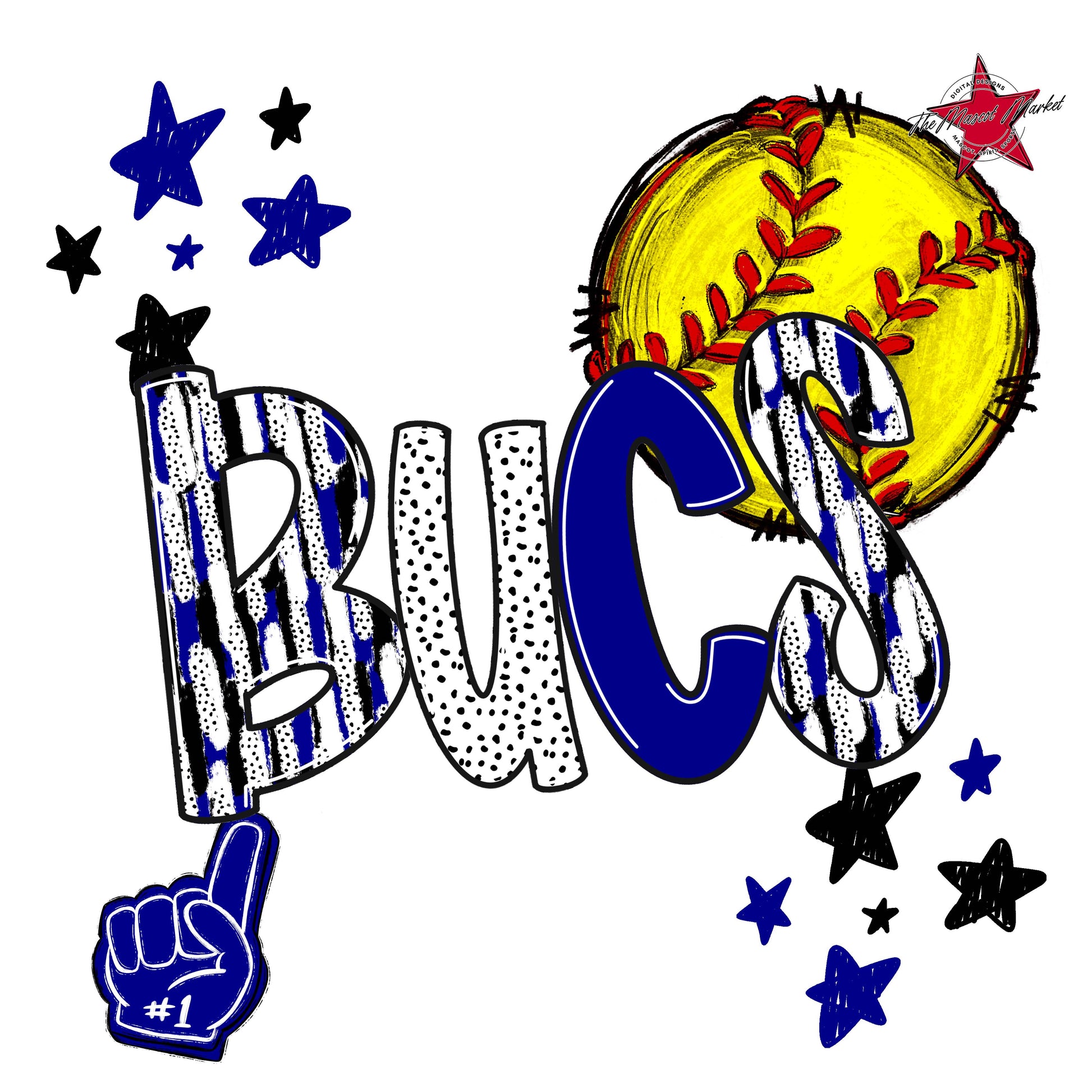 Bucs Softball Scrape-Blue