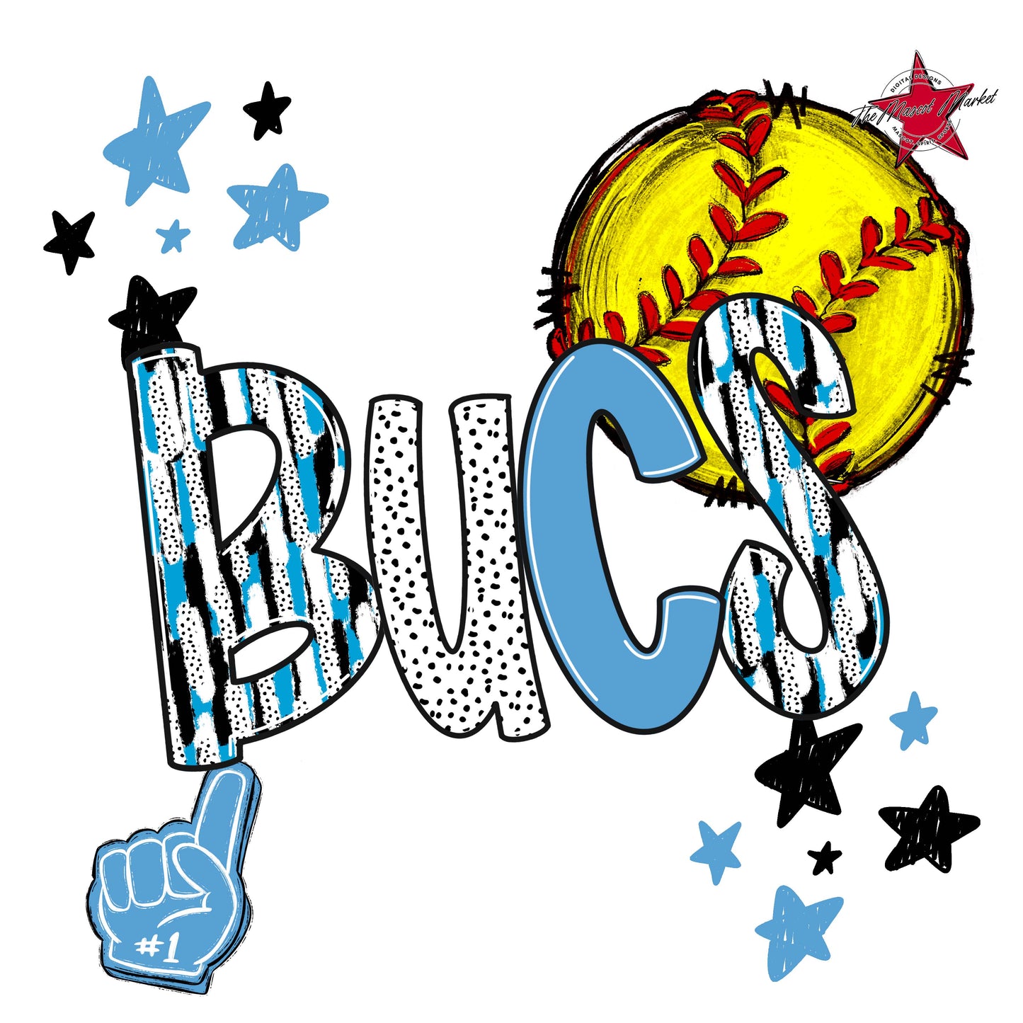 Bucs Softball Scrape-Carolina Blue