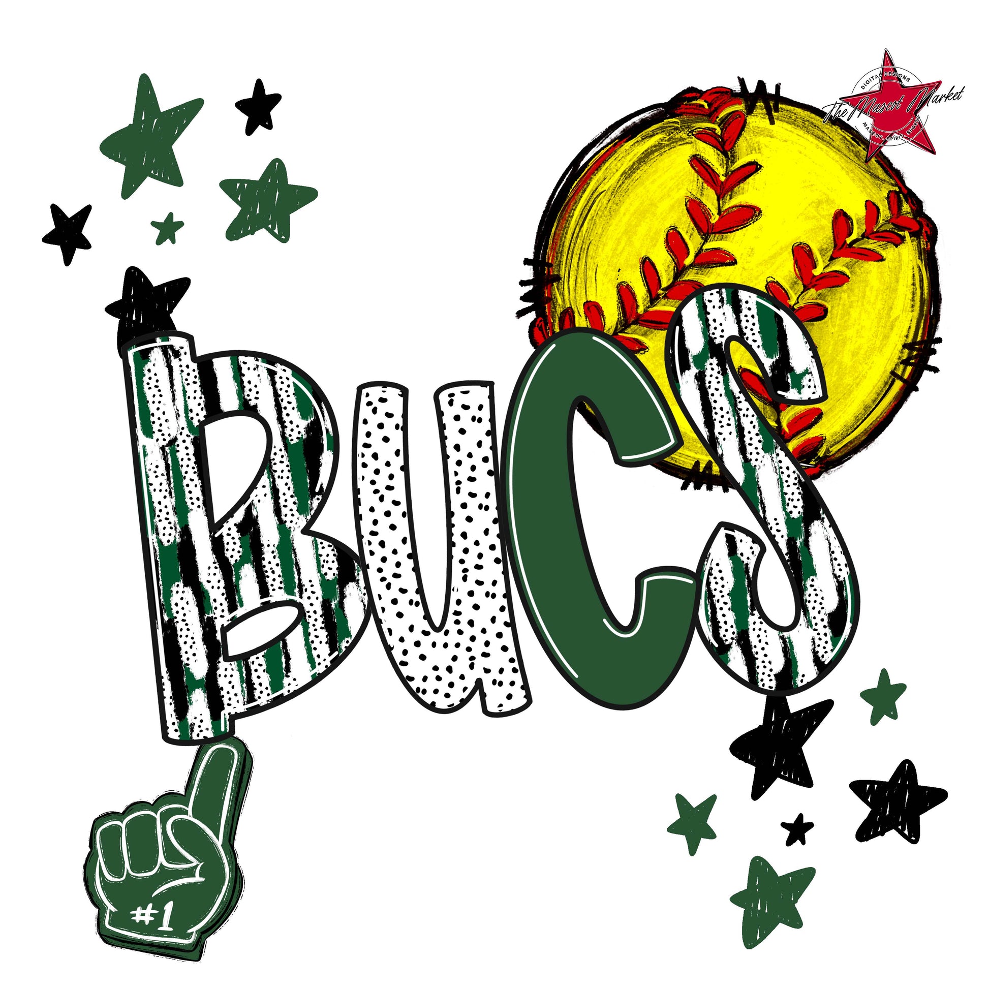 Bucs Softball Scrape-Green