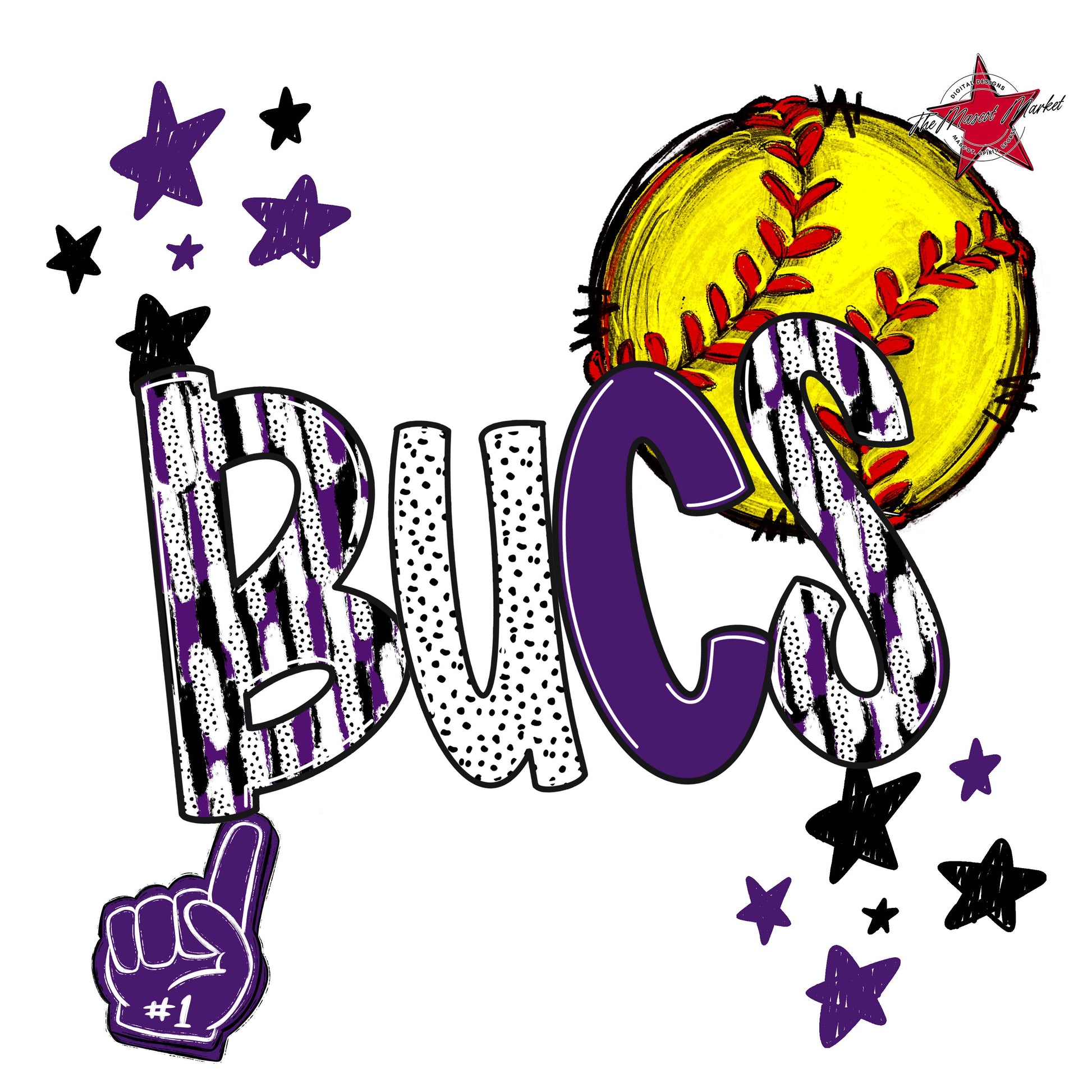 Bucs Softball Scrape-Purple