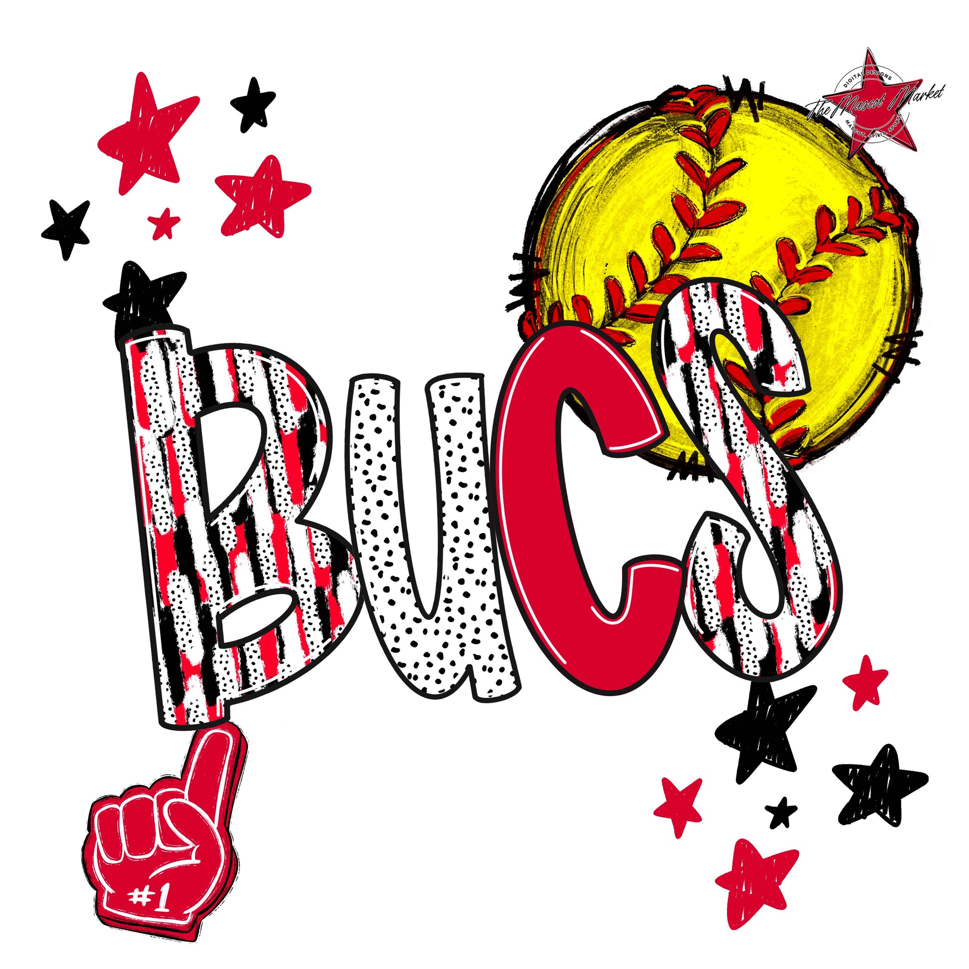 Bucs Softball Scrape-Red