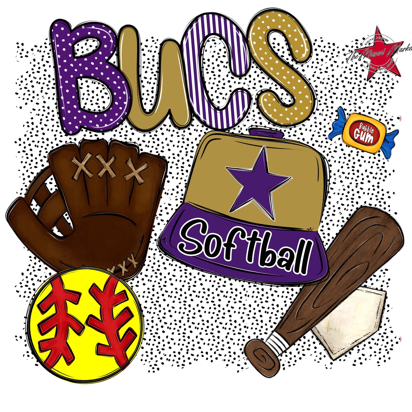 Bucs Softball Spirit-Purple & Gold