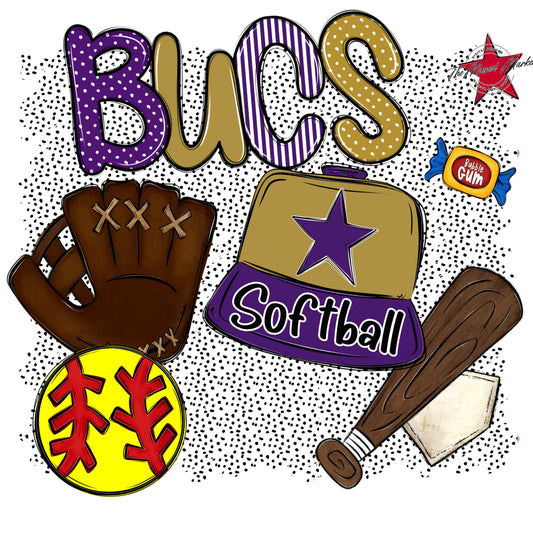 Bucs Softball Spirit-Purple & Gold