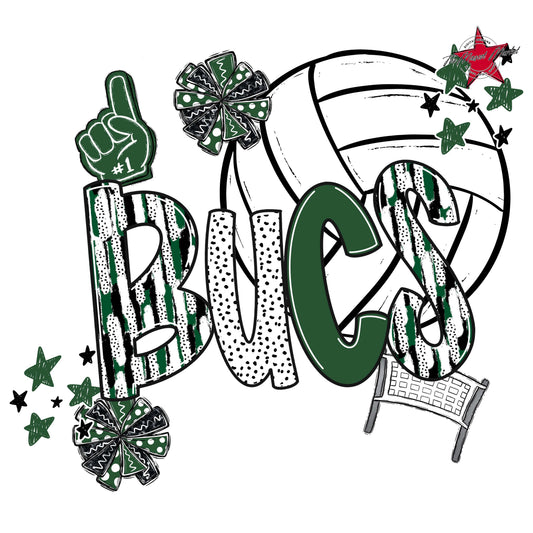 Bucs Volleyball Scrape-Green