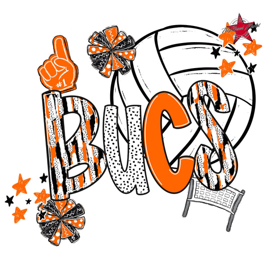 Bucs Volleyball Scrape-Orange