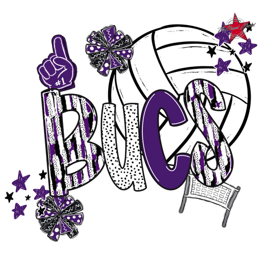 Bucs Volleyball Scrape-Purple