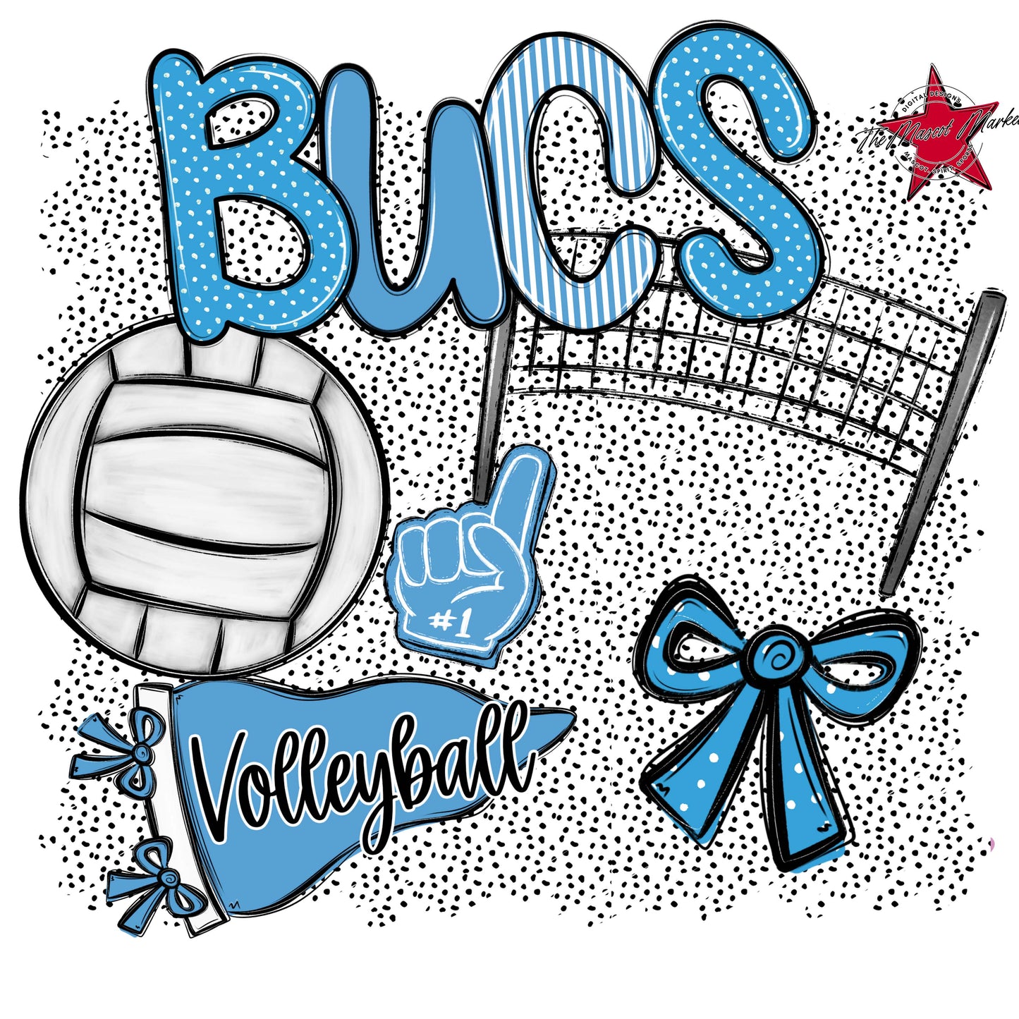 Bucs Volleyball Spirit-Carolina Blue