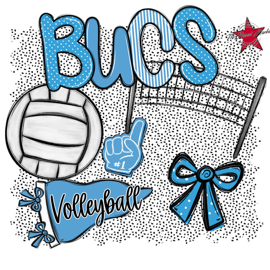 Bucs Volleyball Spirit-Carolina Blue