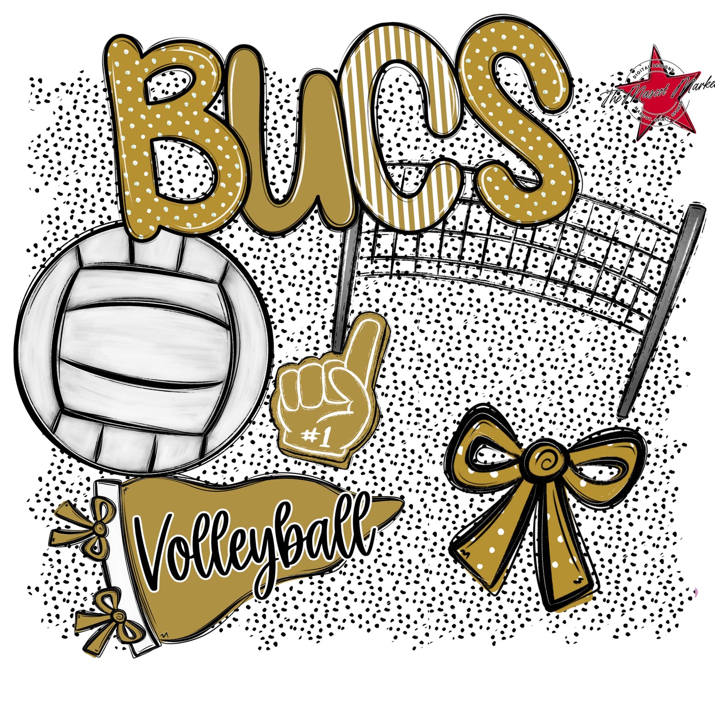 Bucs Volleyball Spirit-Gold