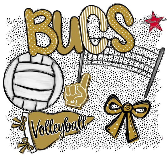 Bucs Volleyball Spirit-Gold
