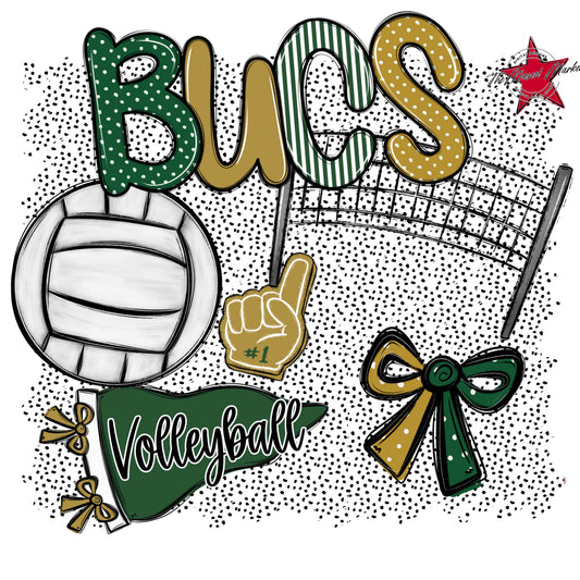 Bucs Volleyball Spirit-Green & Gold