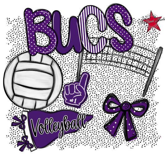 Bucs Volleyball Spirit-Purple