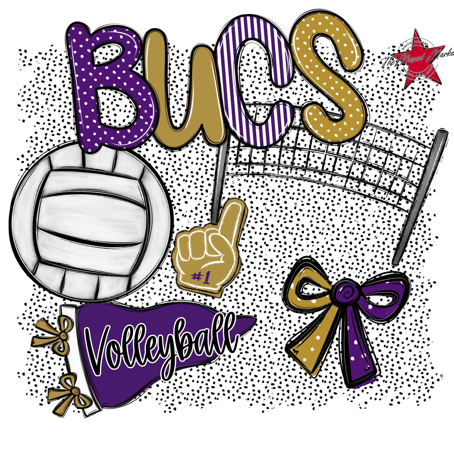 Bucs Volleyball Spirit-Purple & Gold
