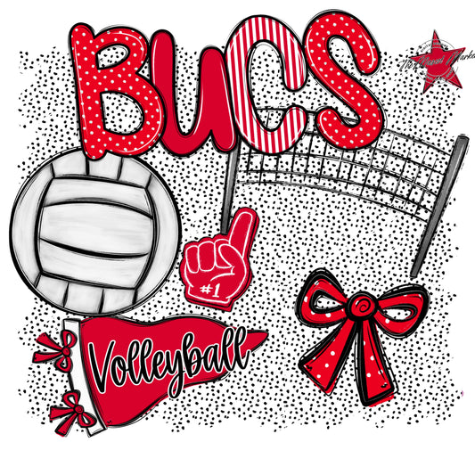 Bucs Volleyball Spirit-Red