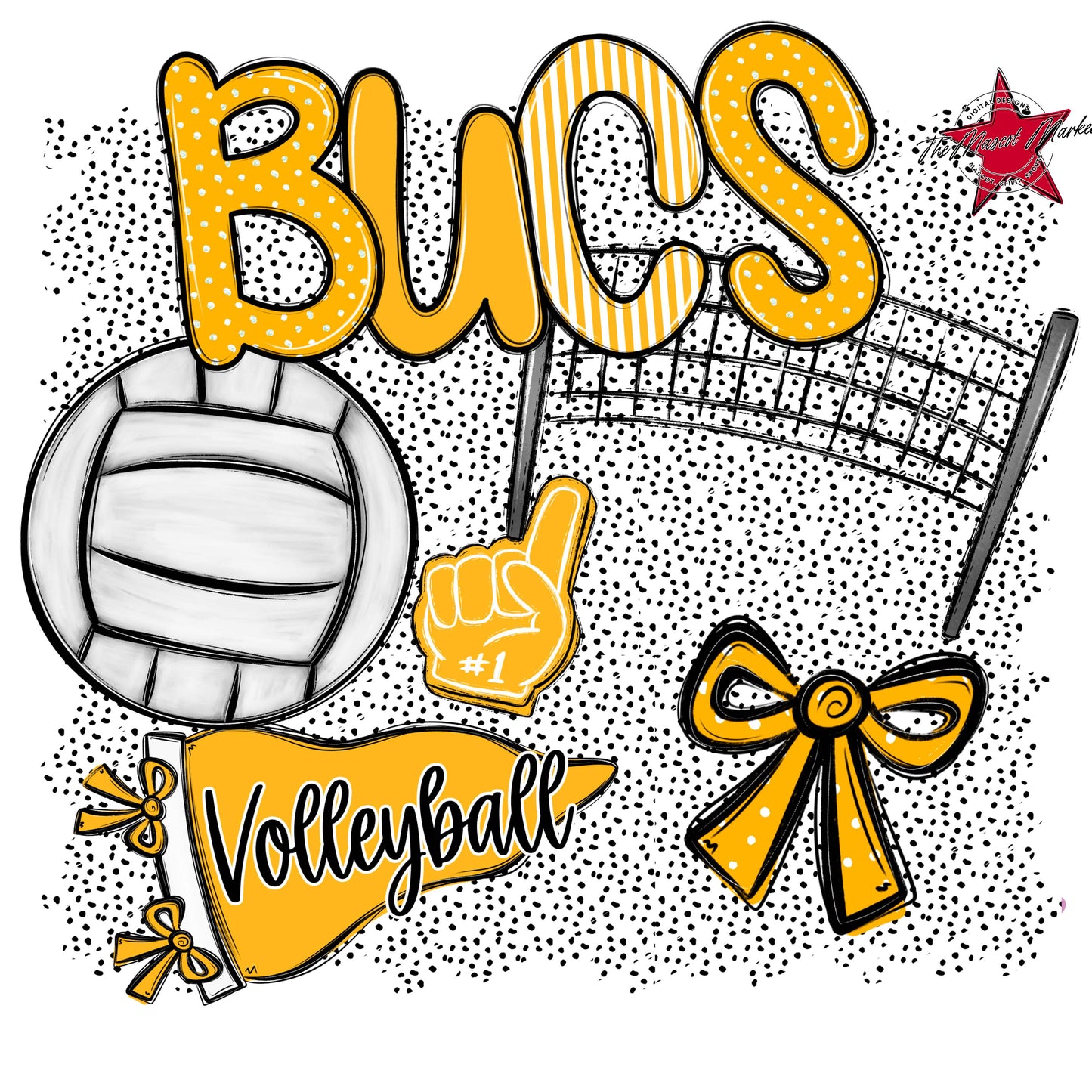 Bucs Volleyball Spirit-Yellow