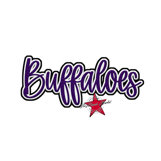 Buffaloes Faux Chenille Patch-Purple