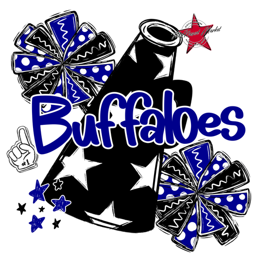 Buffaloes Alpha Megaphone Design-Blue
