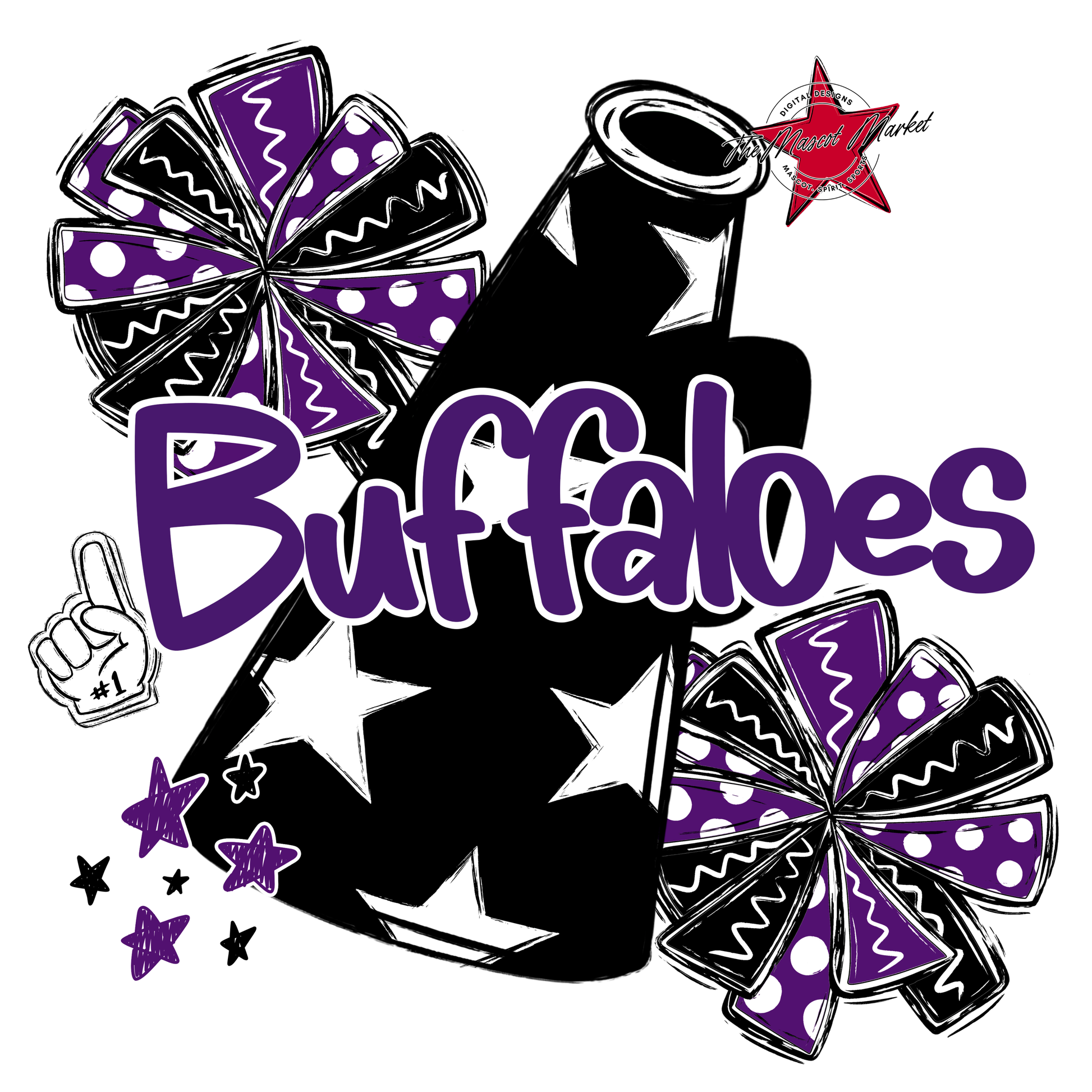 Buffaloes Alpha Megaphone Design-Purple