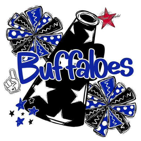 Buffaloes Alpha Megaphone Design-Royal Blue