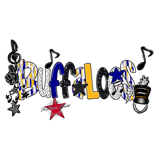 Buffaloes Band Scrape-Blue-Yellow