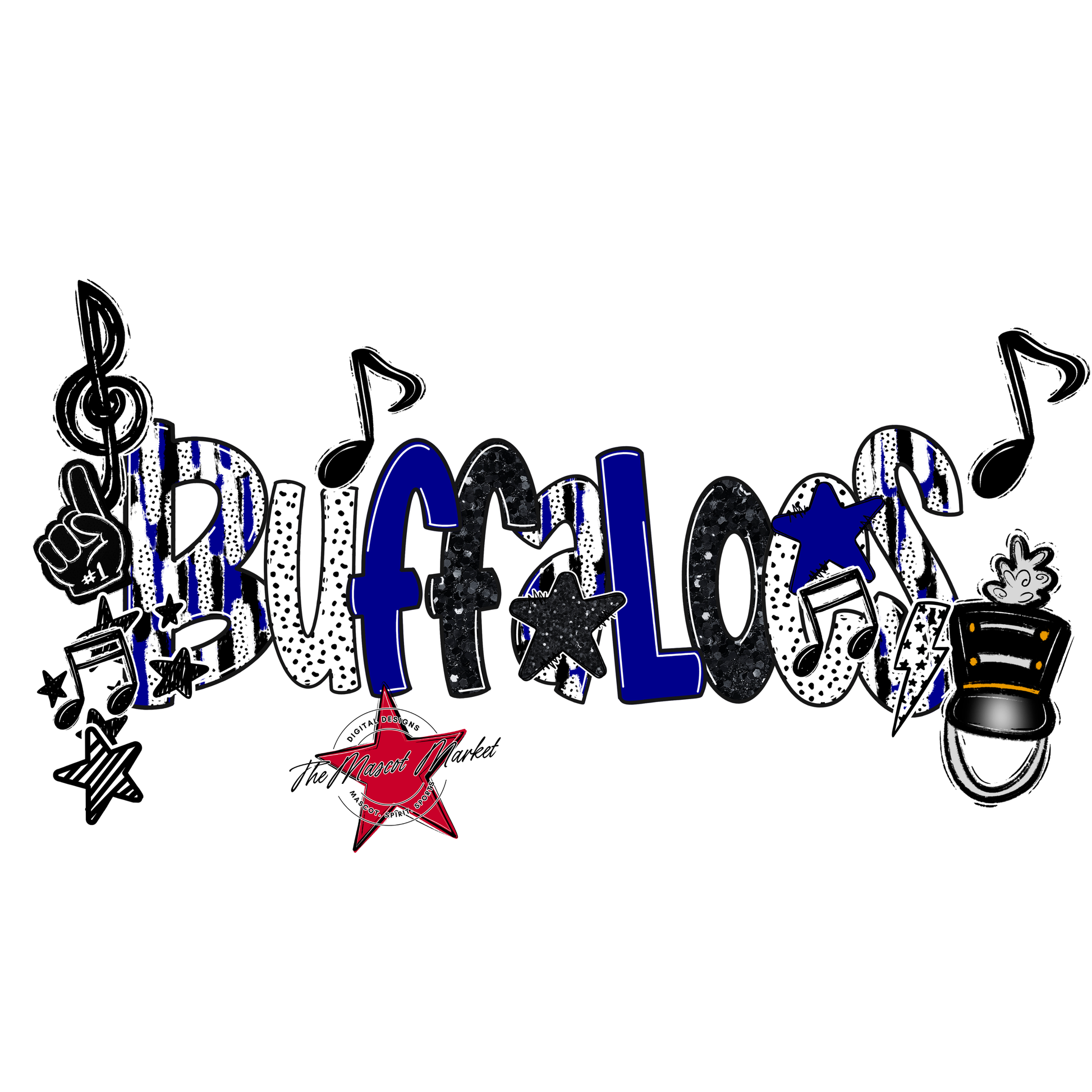 Buffaloes Band Scrape-Blue