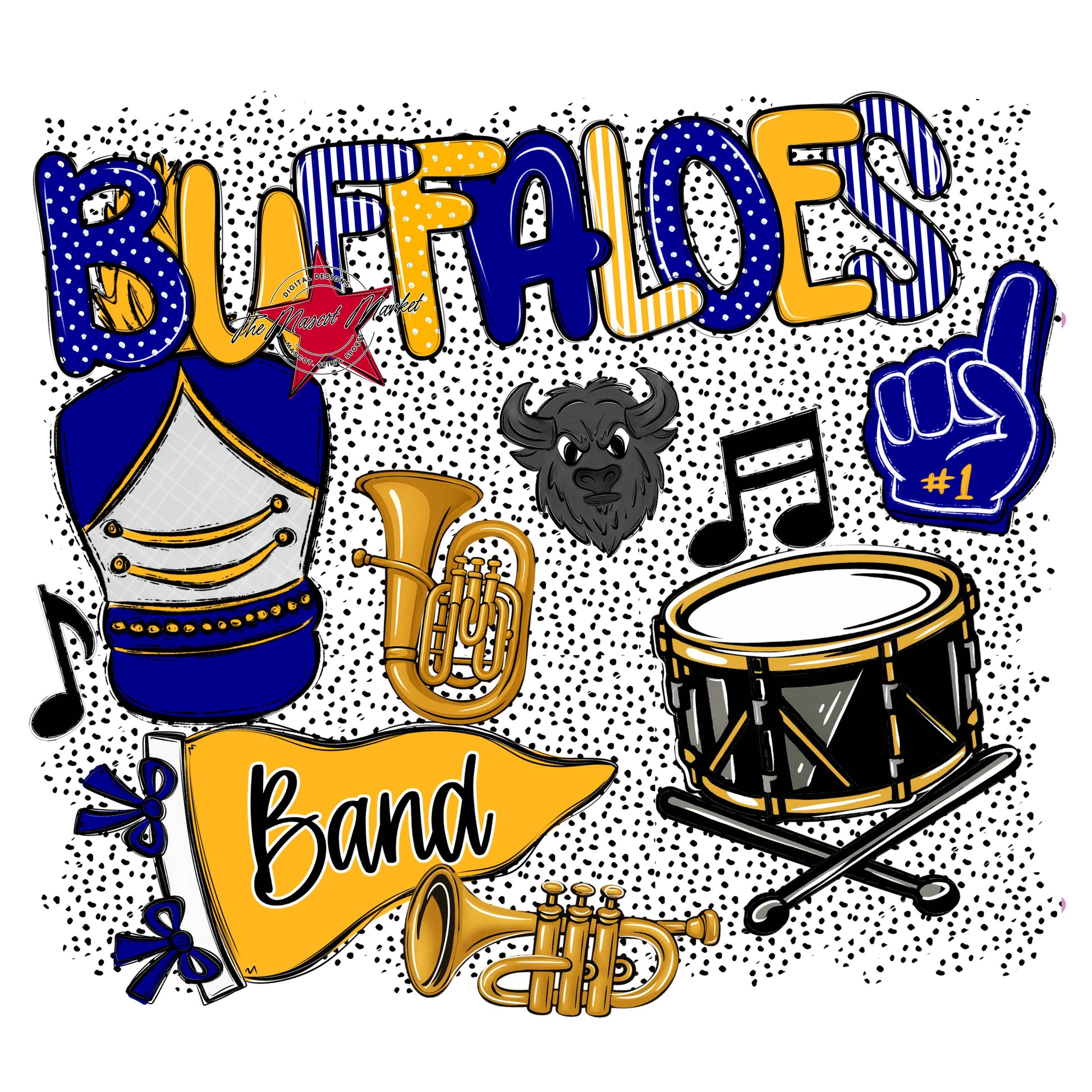Buffaloes Band Spirit-Blue & Yellow