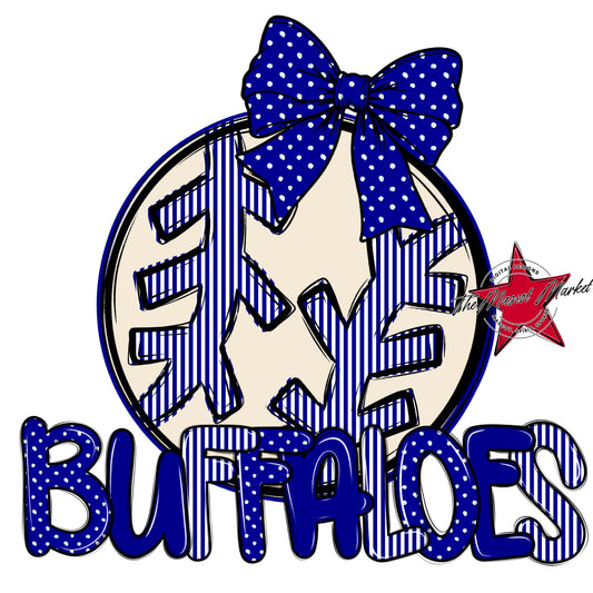 Buffaloes Baseball-Softball Spirit Design-Blue