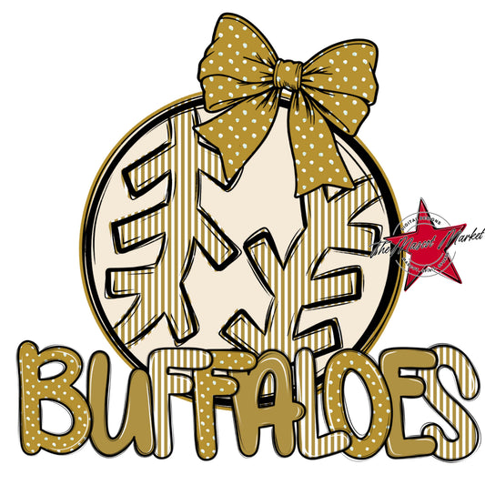 Buffaloes Baseball-Softball Spirit Design-Gold