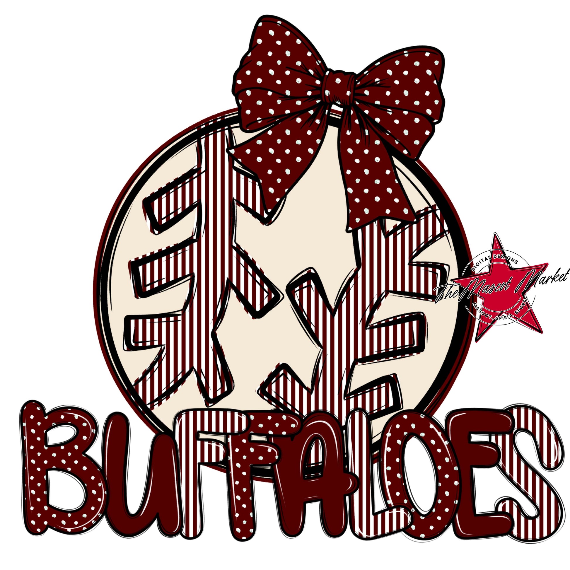 Buffaloes Baseball-Softball Spirit Design-Maroon