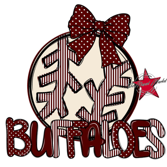 Buffaloes Baseball-Softball Spirit Design-Maroon