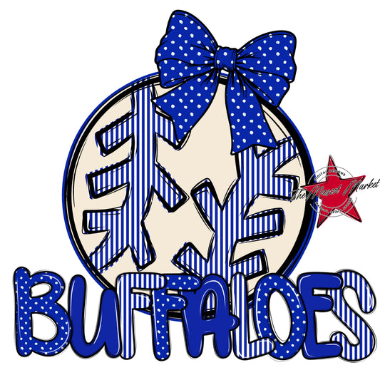 Buffaloes Baseball-Softball Spirit Design-Royal Blue