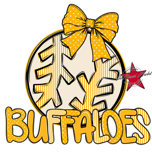 Buffaloes Baseball-Softball Spirit Design-Yellow