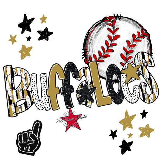 Buffaloes Baseball Scrape-Gold