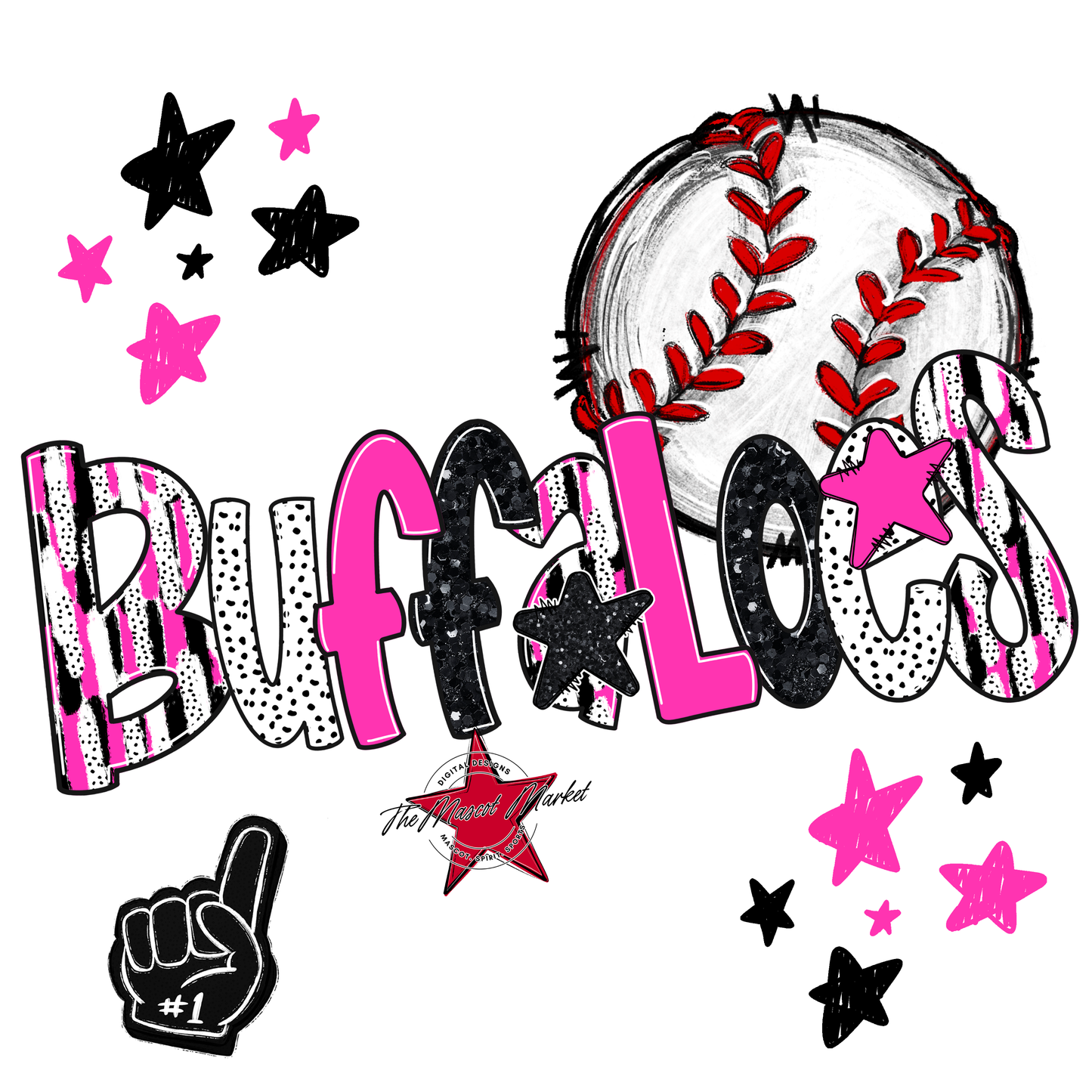 Buffaloes Baseball Scrape-Pink