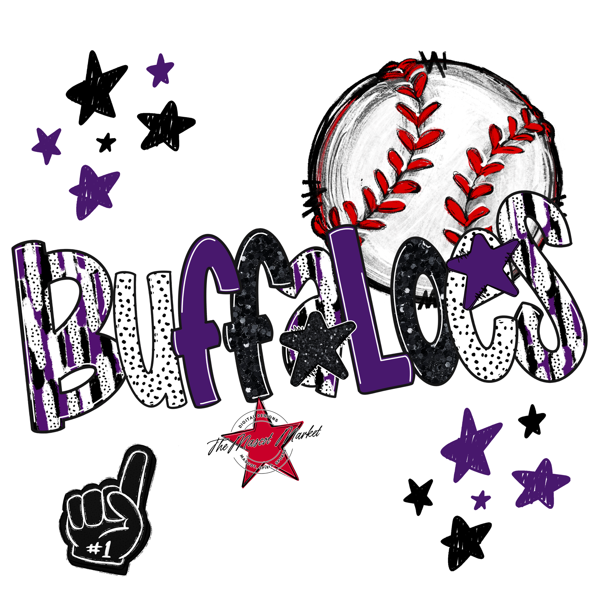 Buffaloes Baseball Scrape-Purple