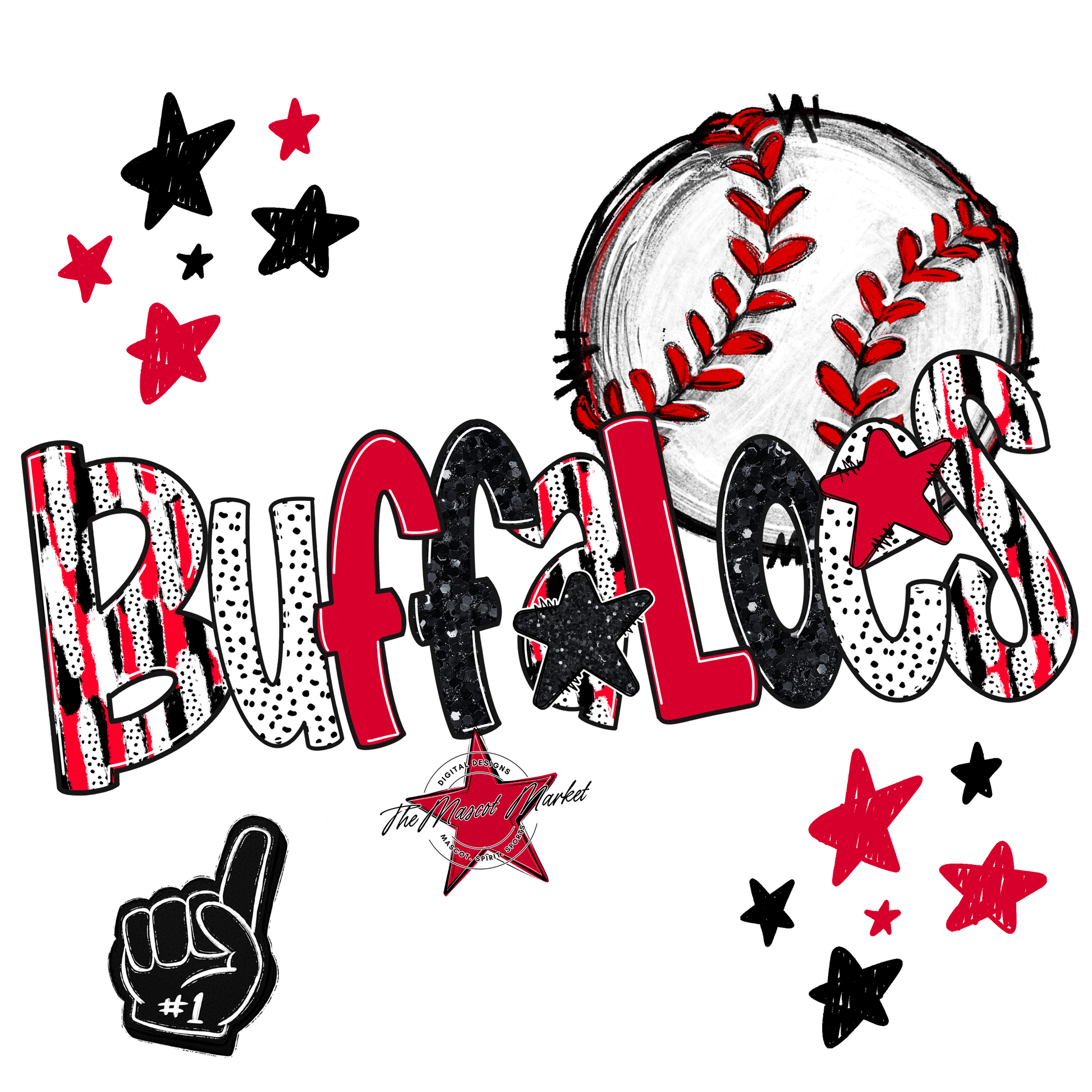 Buffaloes Baseball Scrape-Red