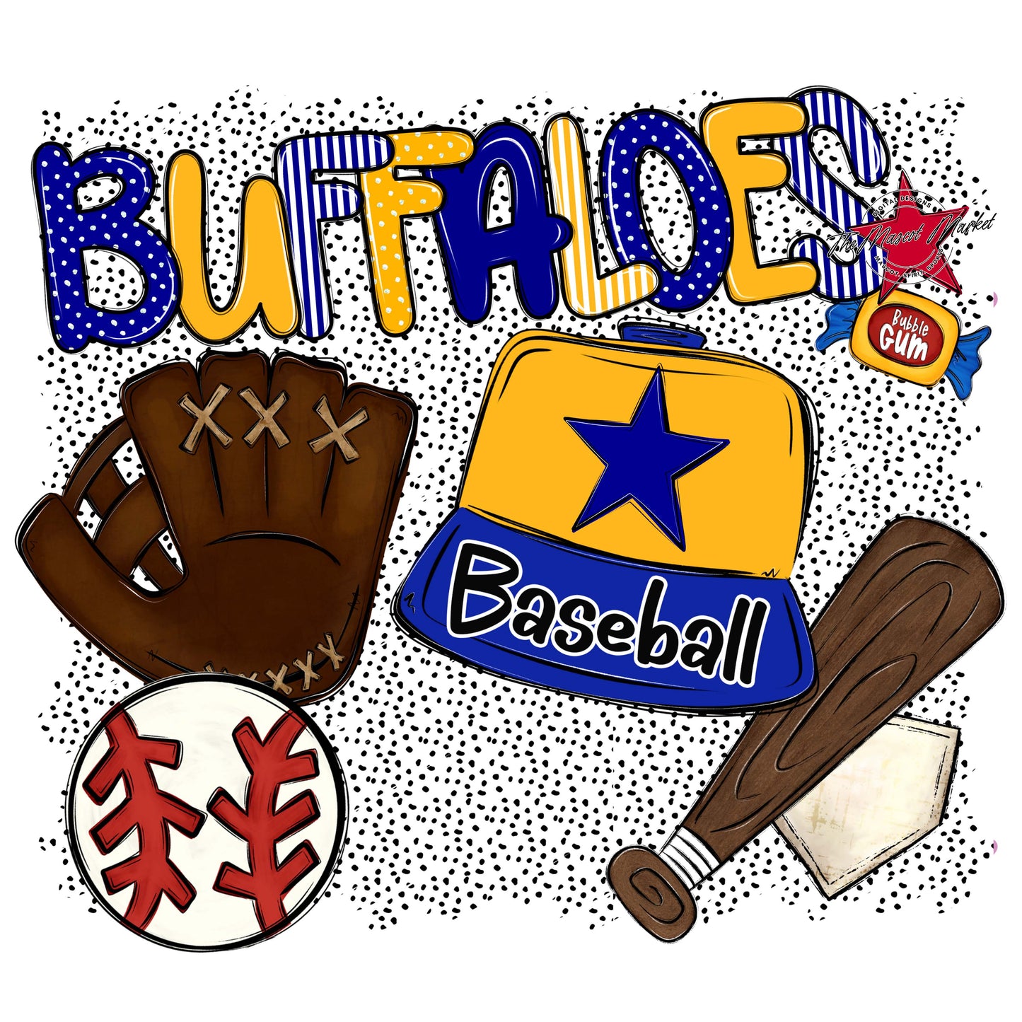 Buffaloes Baseball Spirit-Blue & Yellow