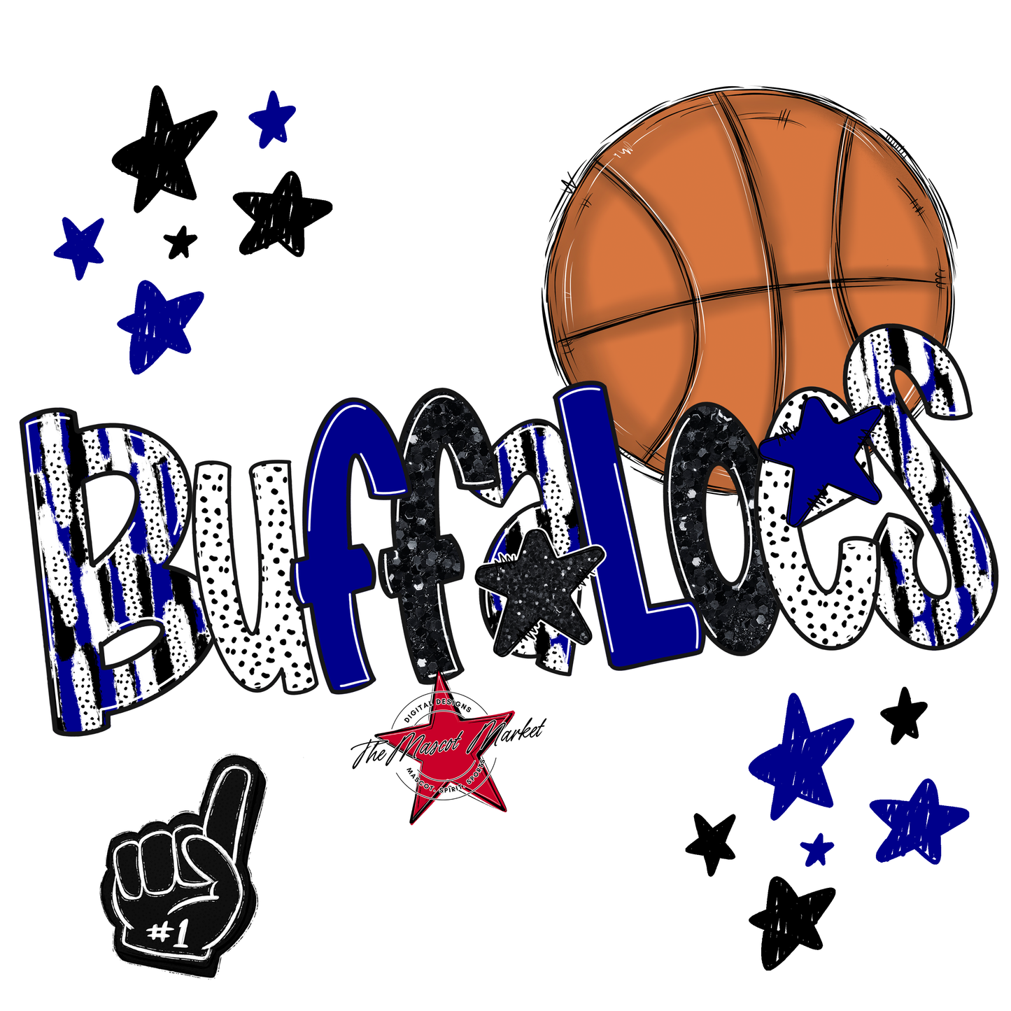 Buffaloes Basketball Scrape-Blue