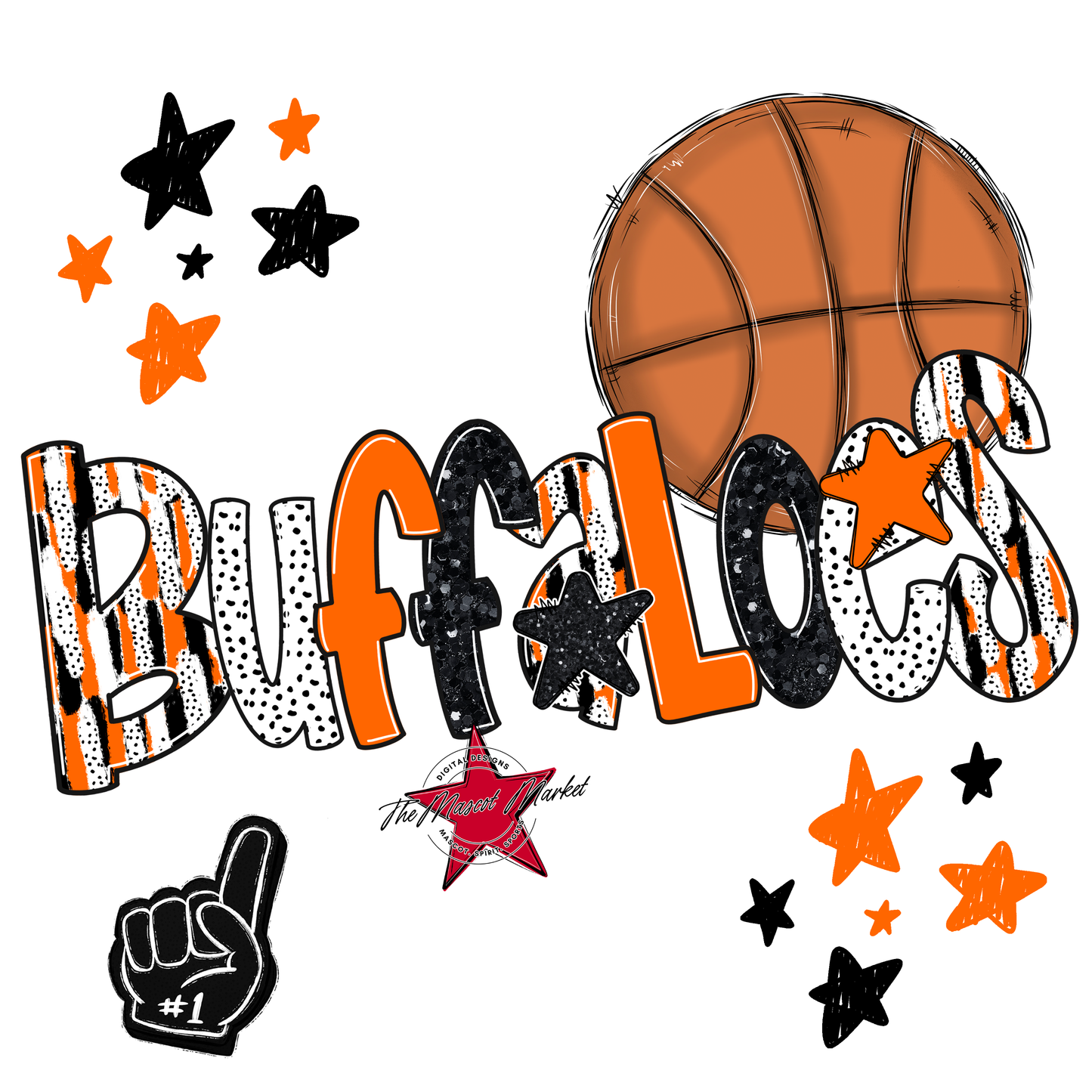 Buffaloes Basketball Scrape-Orange